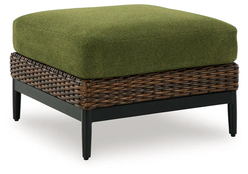 Horizon Hall - Ottoman With Cushion - Brown / Green by Unique Piece Furniture