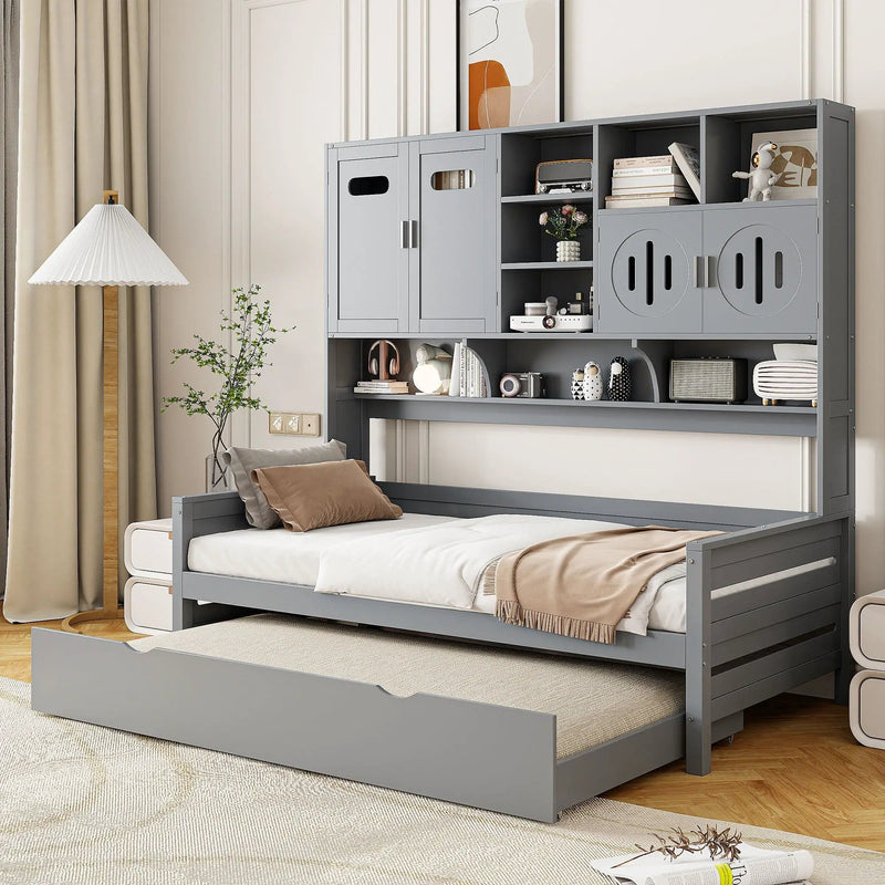 Daybed With All-In-One Cabinet And Shelf by HouseOfZazla