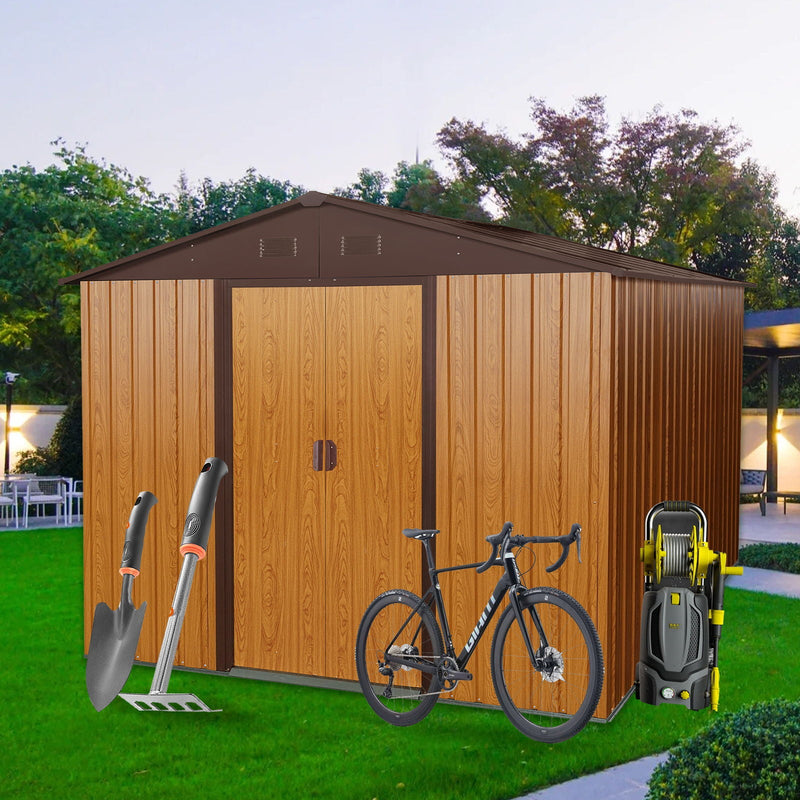 Outdoor Metal Storage Shed With Floor Base by HouseOfZazla