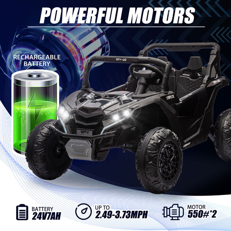 24V Two-Seater Kids Ride-On UTV with Parental Remote Control by HouseOfZazla
