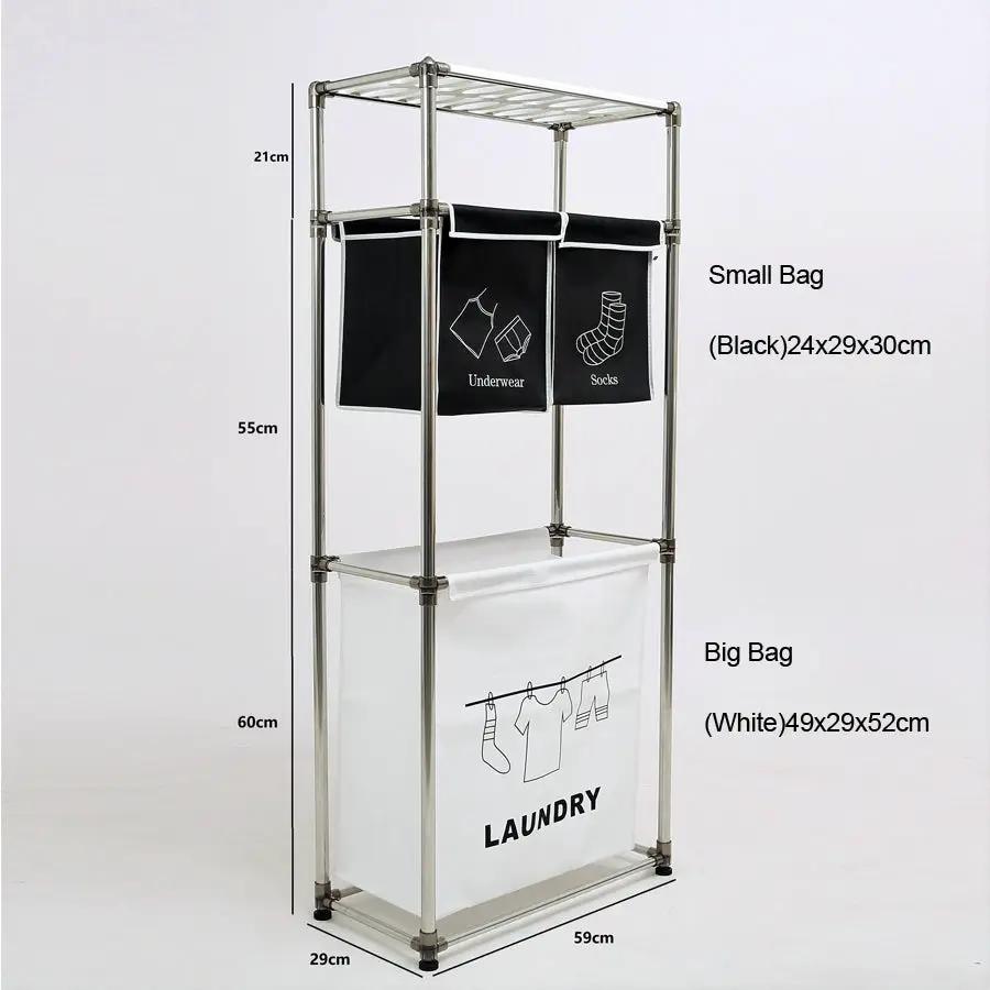 3 Tier Laundry Hamper Sorter with 4 Removable Bags by HouseOfZazla