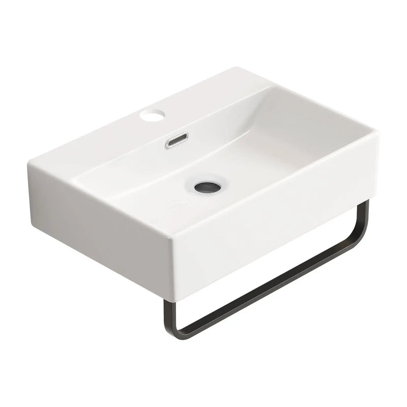 White Vessel Sink with Towel Rack by HouseOfZazla