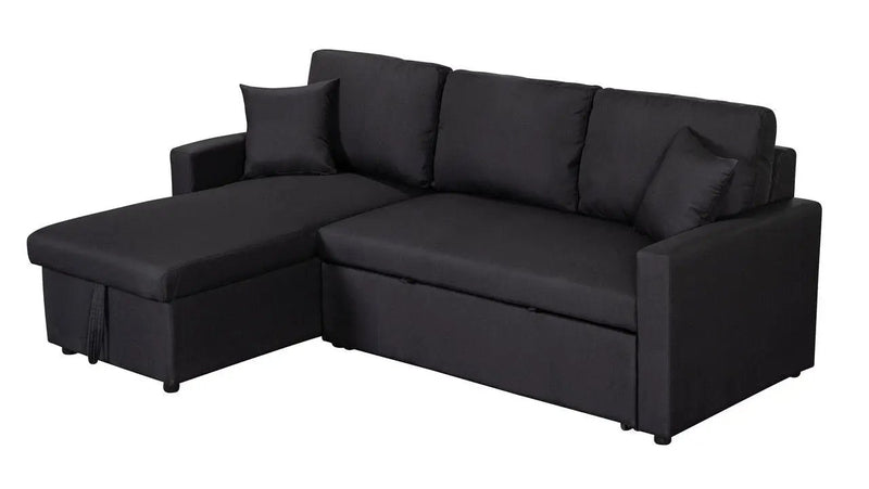 Paisley - Fabric Reversible Sleeper Sectional Sofa With Storage Chaise by HouseOfZazla