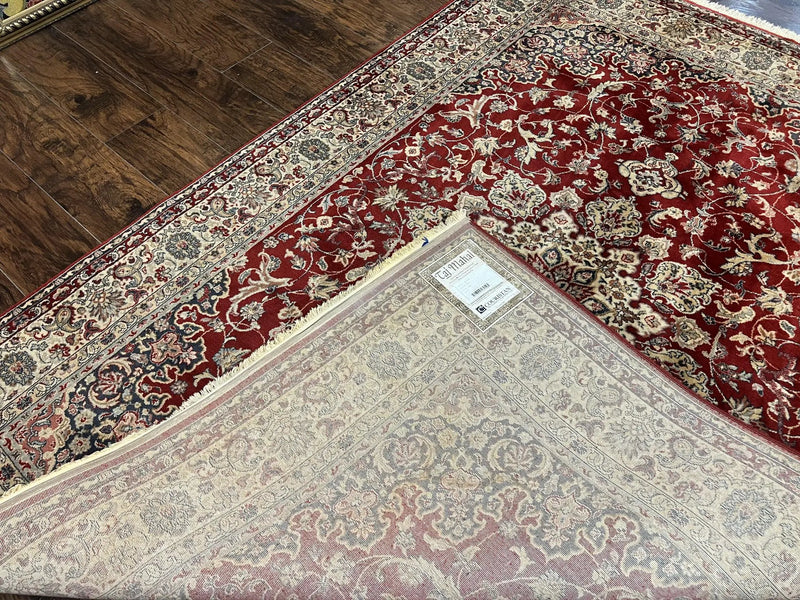 Couristan Rug 5.6 x 8, Floral Medallion, Dark Red Cream, Belgium Power Loomed Rug, Taj Mahal Rug, Vintage Oriental Wool Carpet by Jewel Rugs