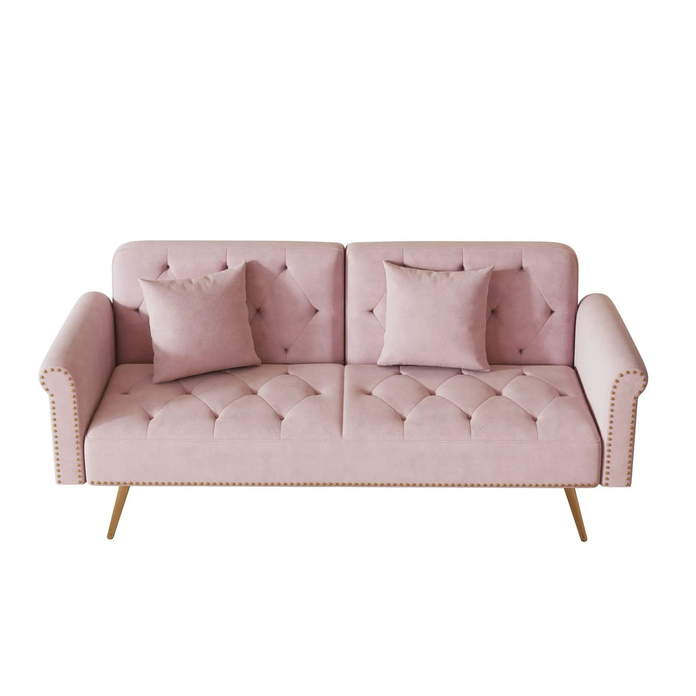 Luxurious Sofa Bed With Nail Head Trim And Matching Pillow by HouseOfZazla