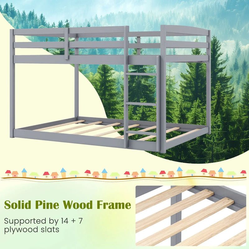 Full Over Full Bunk Bed Low-to-ground Bunk Bed by DirectDeals