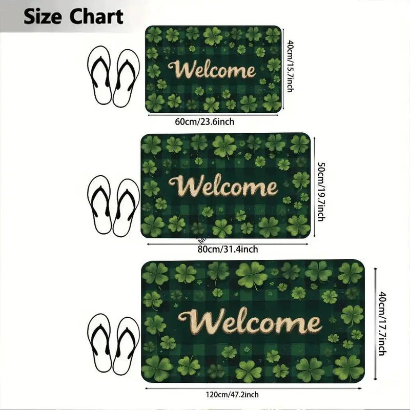 Doormat - Soft Flannel Green Rectangular by House Of Avana