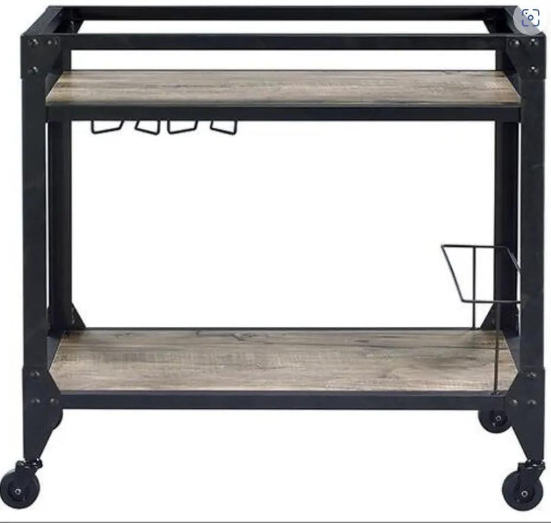 Jorgensen Serving Cart - Rustic Oak / Charcoal by HouseOfZazla