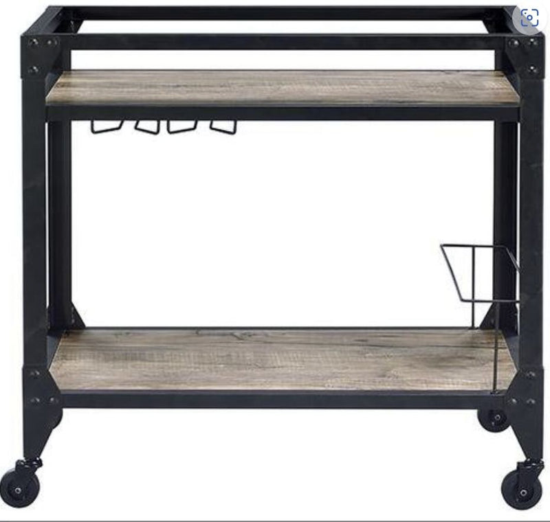 Jorgensen Serving Cart with Storage - Rustic Oak / Charcoal, photo 4 of 4