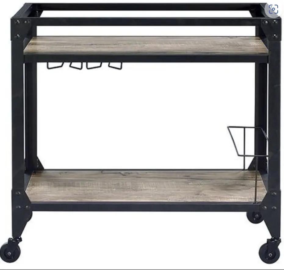Jorgensen - Serving Cart - Rustic Oak / Charcoal by Unique Piece Furniture