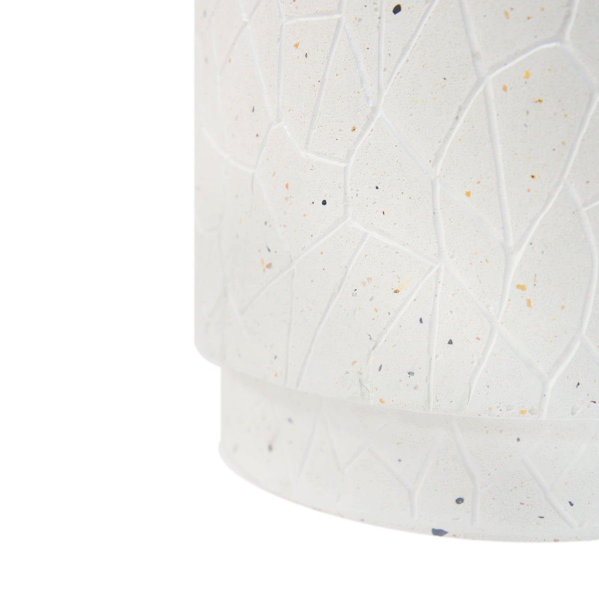Terrazzo Concrete Drum End Table with Weather-Resistant Finish - White, photo 9 of 9