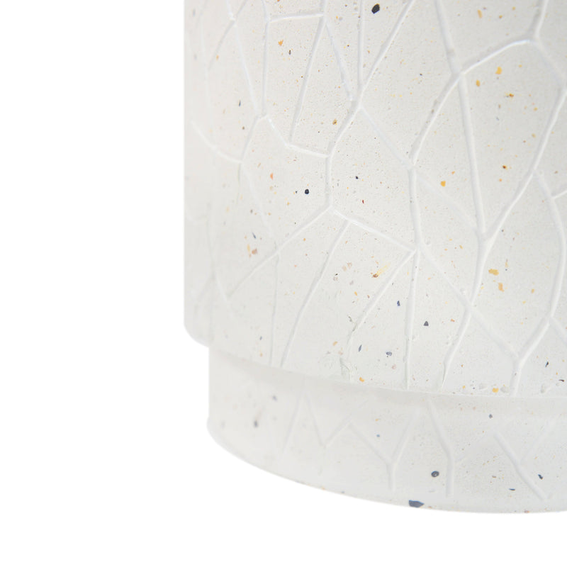 Terrazzo Concrete Drum End Table with Weather-Resistant Finish - White, photo 9 of 9