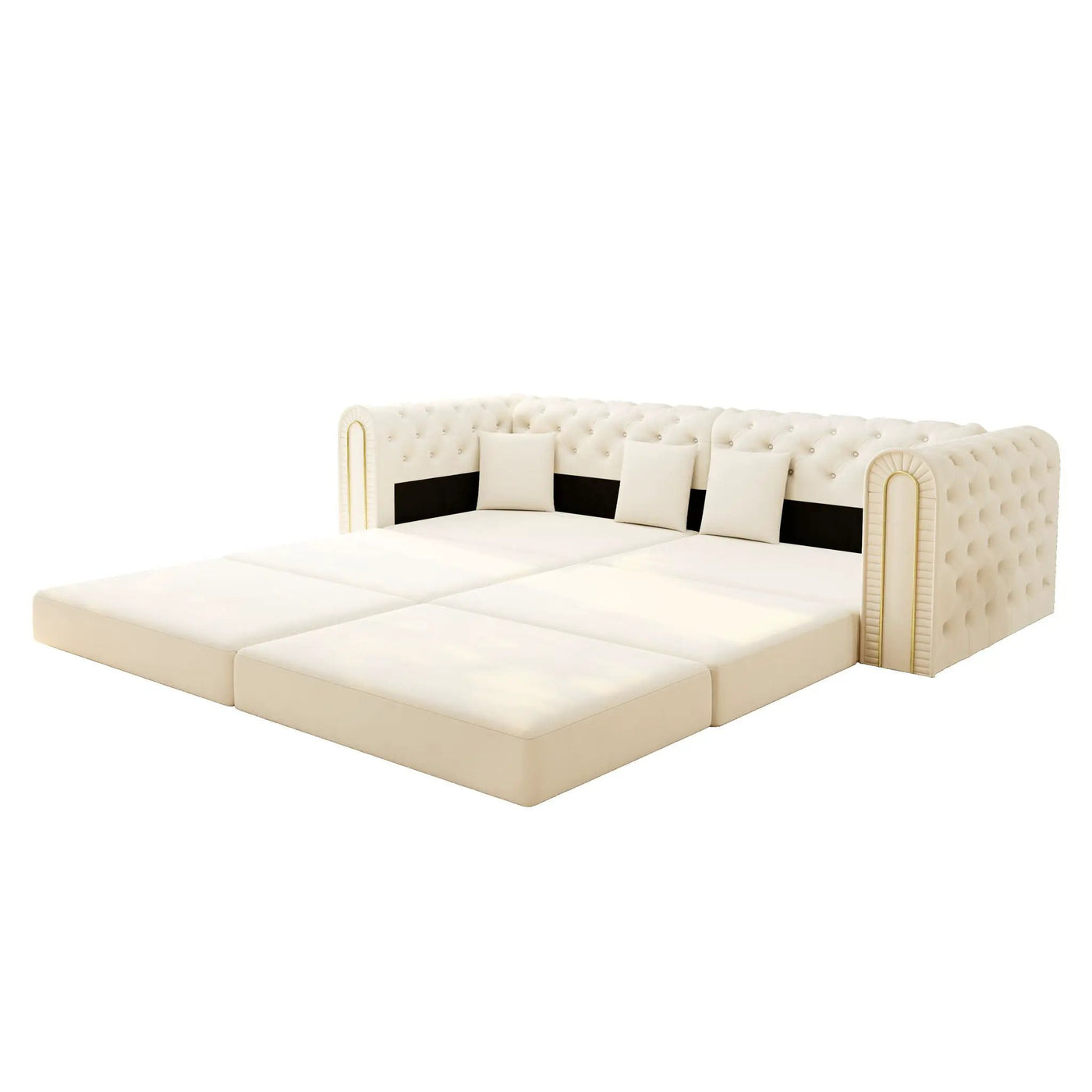 3-In-1 Convertible Sleeper Sofa With Movable Ottoman For Living Room by HouseOfZazla