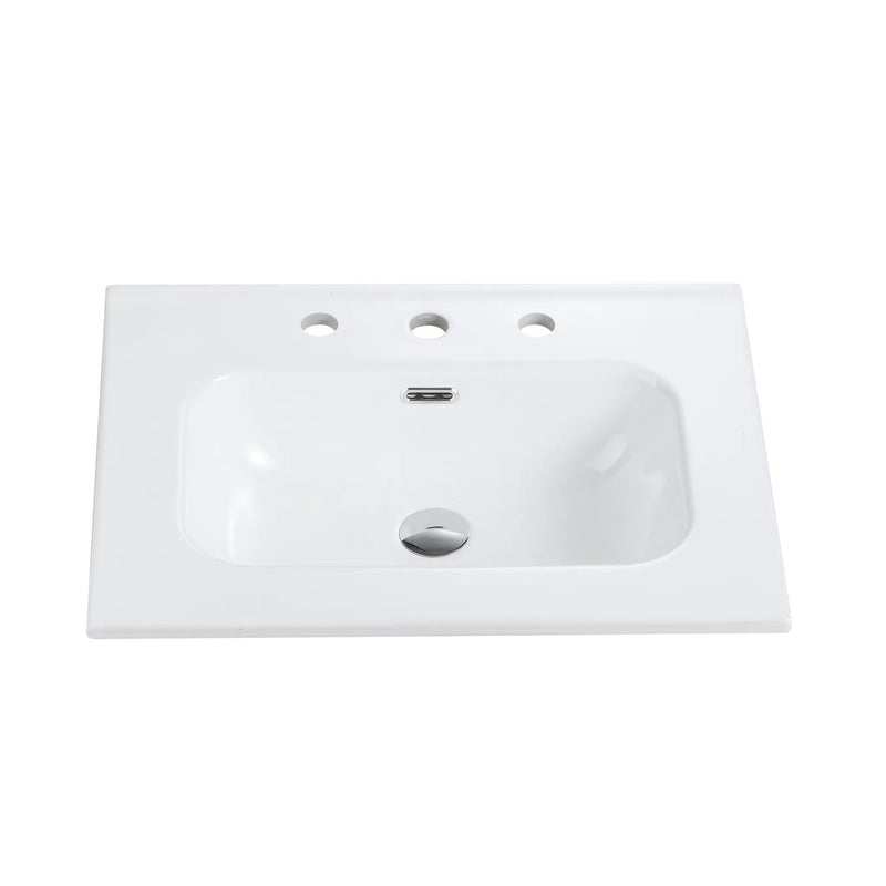 Glossy White Ceramic Integrated Sink by HouseOfZazla