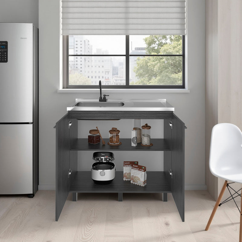 Gold Utility Sink Cabinet with 2 Doors and 3 Shelves by HouseOfZazla