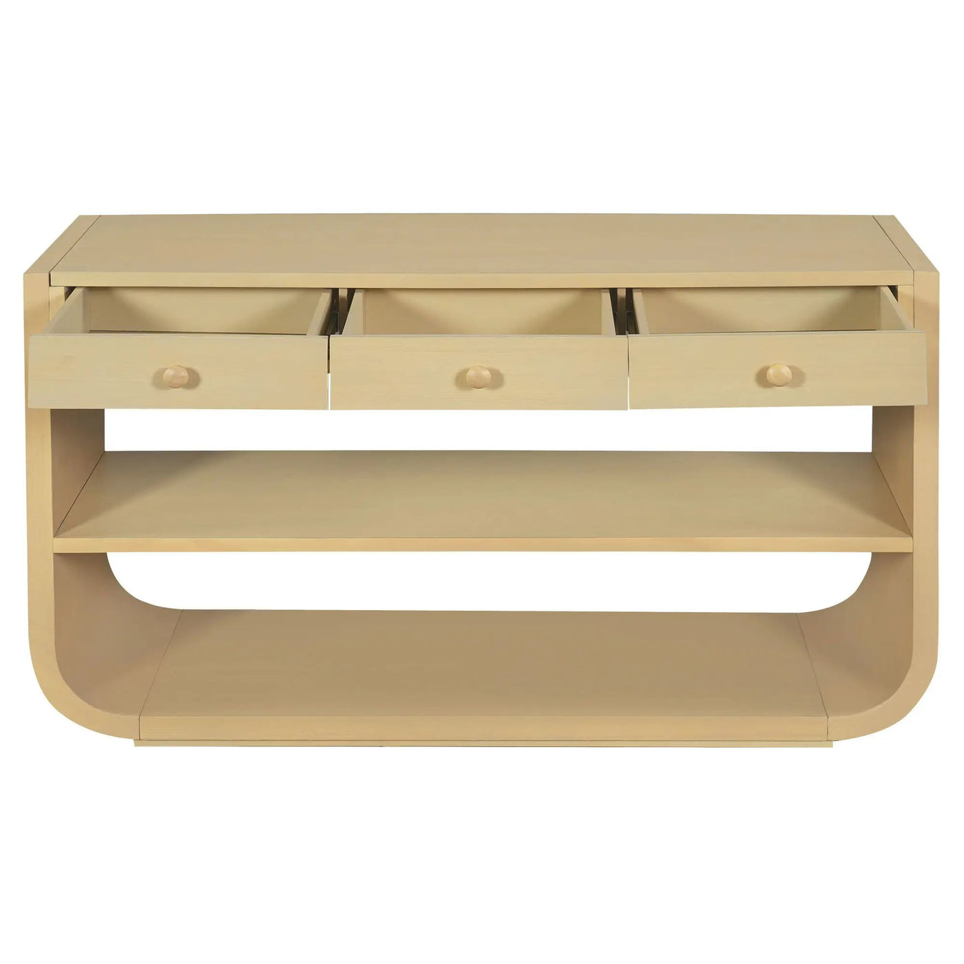 Console Table With 3 Soft Close Drawers & 2 Open Shelves by HouseOfZazla