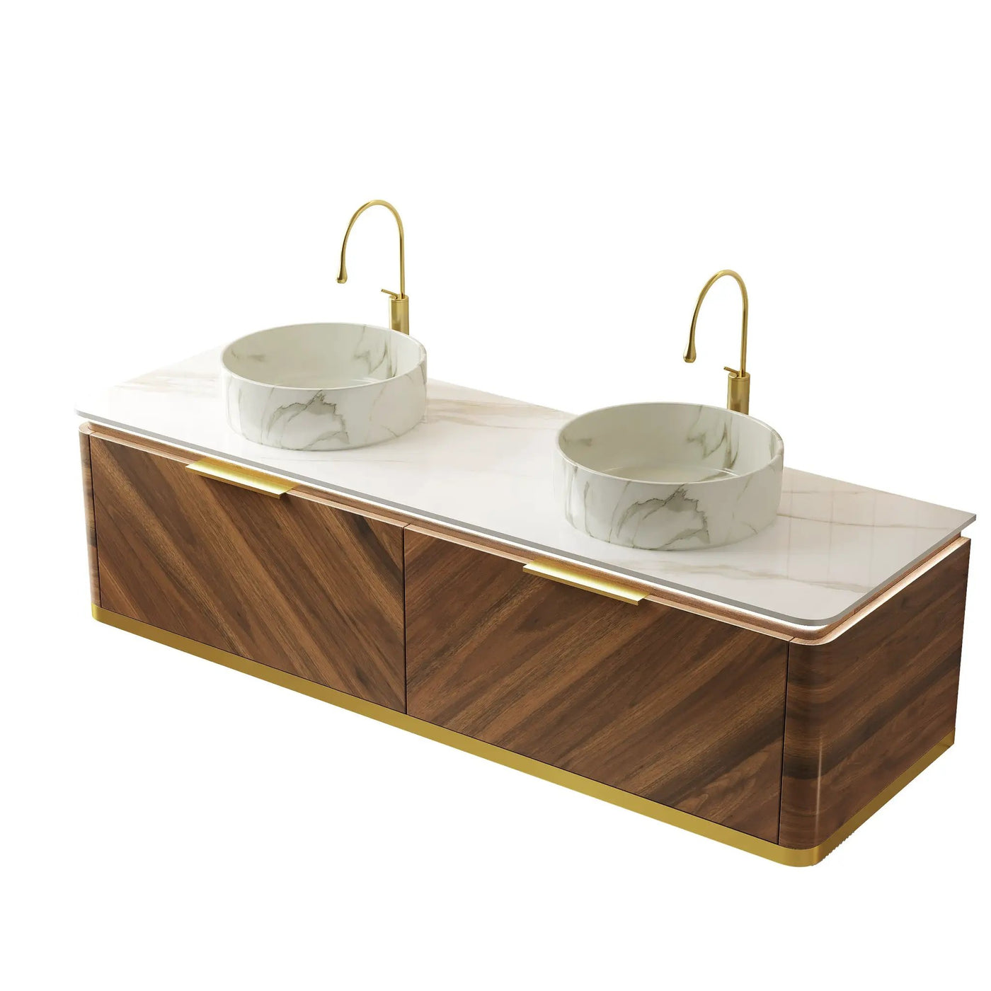 DIPA 60" Wall-Mounted Carrara Bathroom Vanity by HouseOfZazla