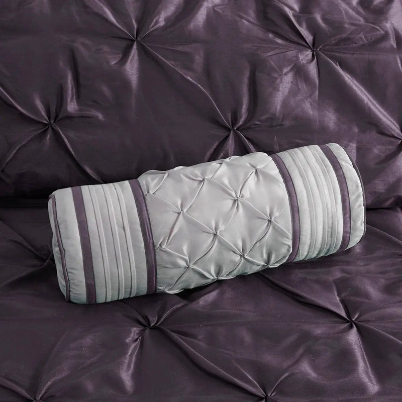 7 Piece Tufted Comforter Set Plum California King by HouseOfZazla