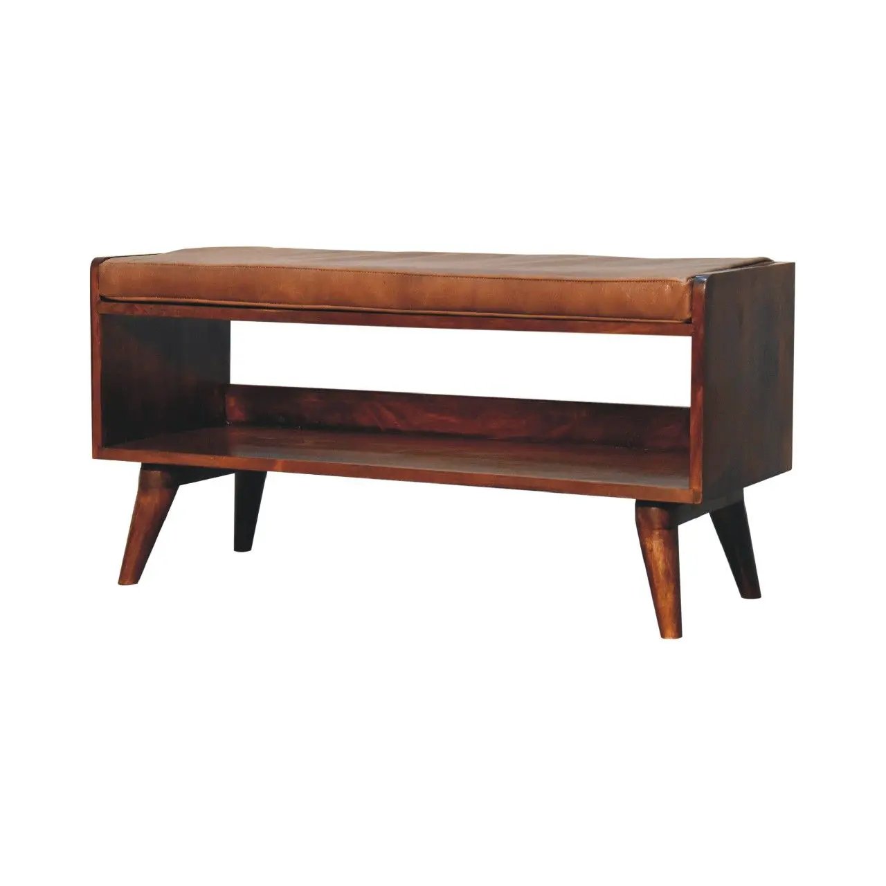 Solid Wood Bench With Upholstered Sea by Unique Piece Furniture