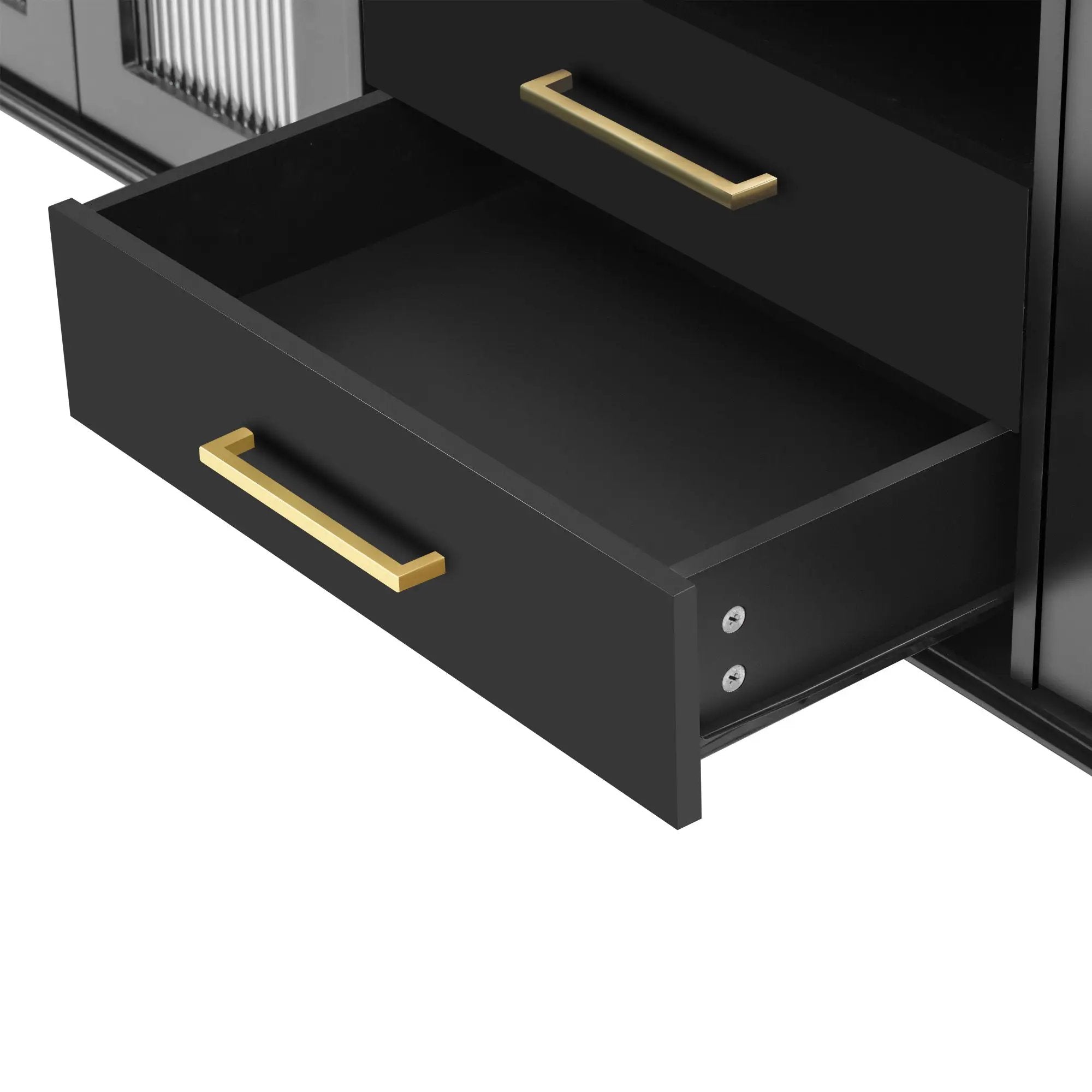 TV Stand For TVs Up To 75", Entertainment Center Media Console For Living Room - Black by HouseOfZazla