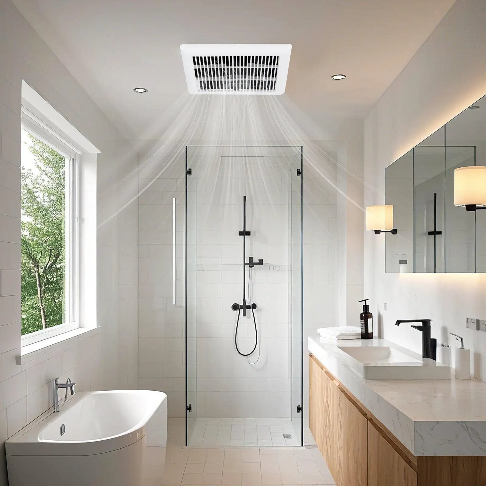 80 CFM Ceiling Mount Bathroom Exhaust Fan with Metal Housing and 4 Inches Duct by DirectDeals