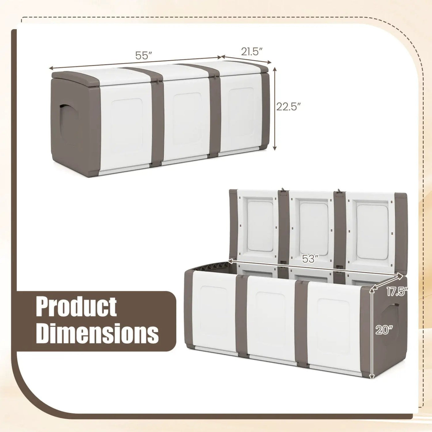 80 Gallon Patio Container with Lockable Lid for Packages and Garden by DirectDeals