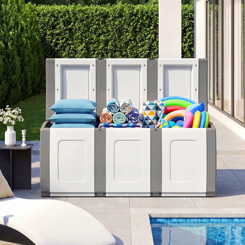 80 Gallon Patio Container with Lockable Lid for Packages and Garden by DirectDeals
