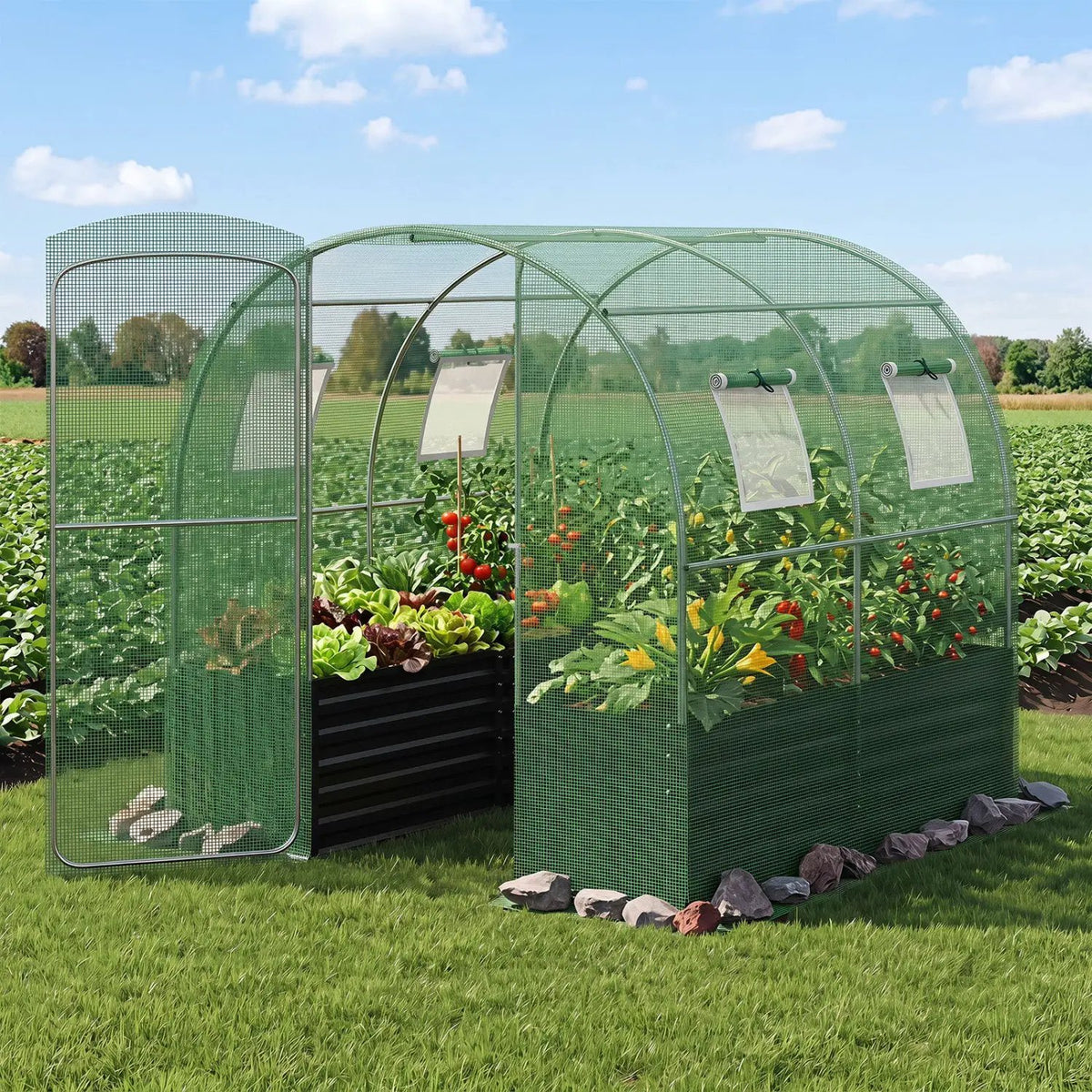 Walk-In Greenhouse with Planter Bed 80" x 79" x 79" by DirectDeals