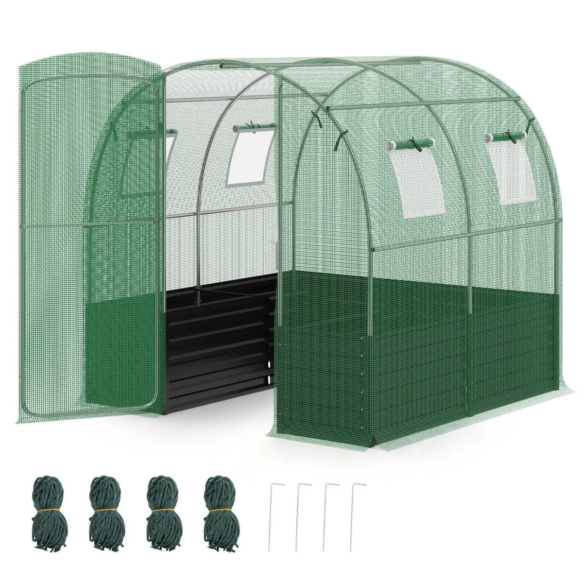 Walk-In Greenhouse with Planter Bed 80" x 79" x 79" by DirectDeals