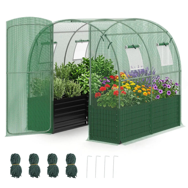 Walk-In Greenhouse with Planter Bed 80" x 79" x 79" by DirectDeals