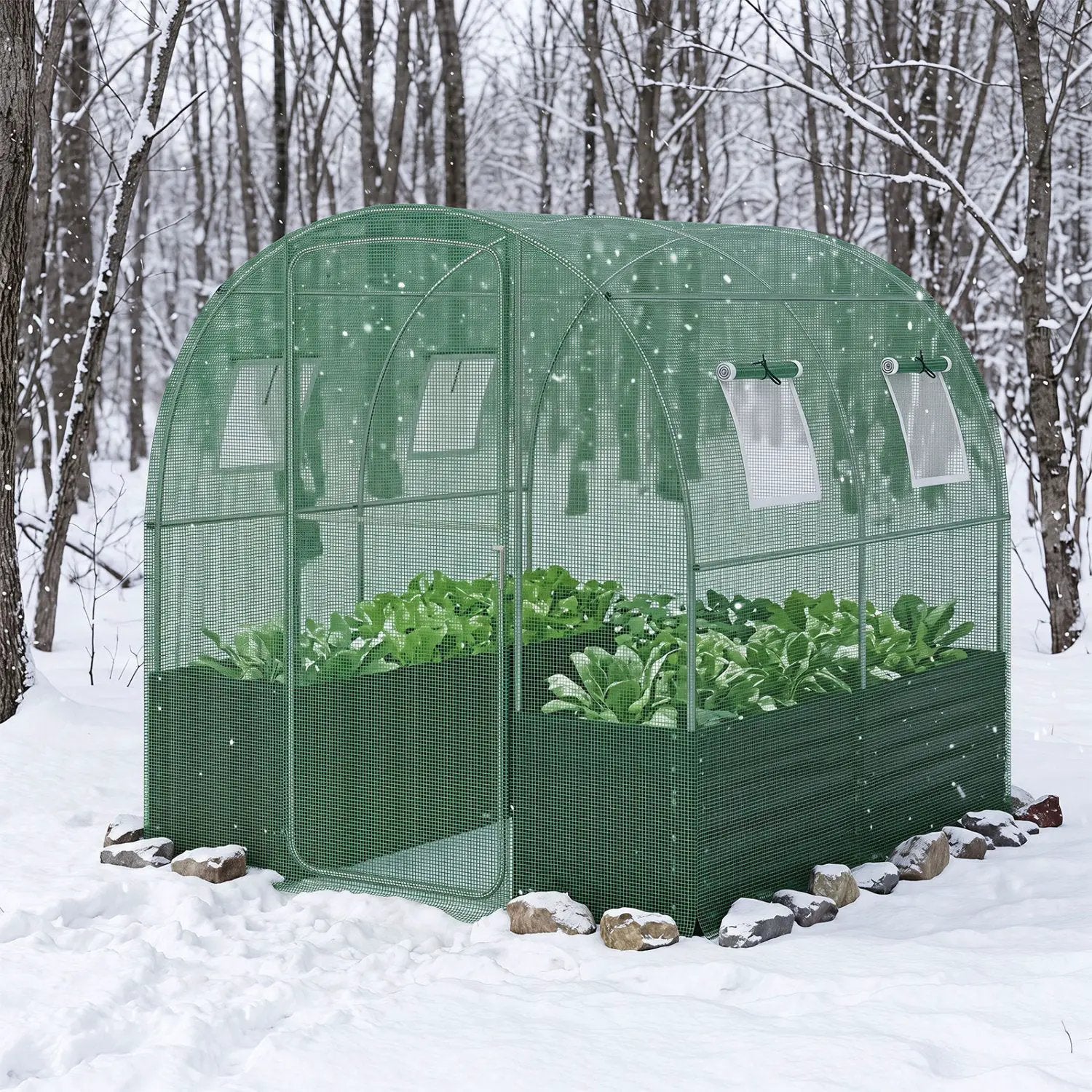 Walk-In Greenhouse with Planter Bed 80" x 79" x 79" by DirectDeals