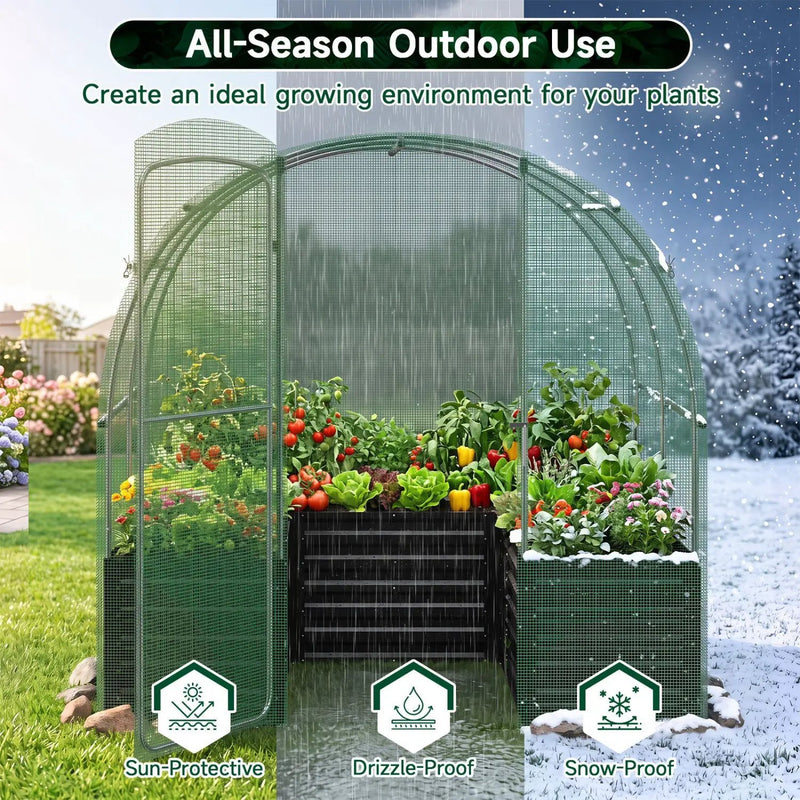 Walk-In Greenhouse with Planter Bed 80" x 79" x 79" by DirectDeals