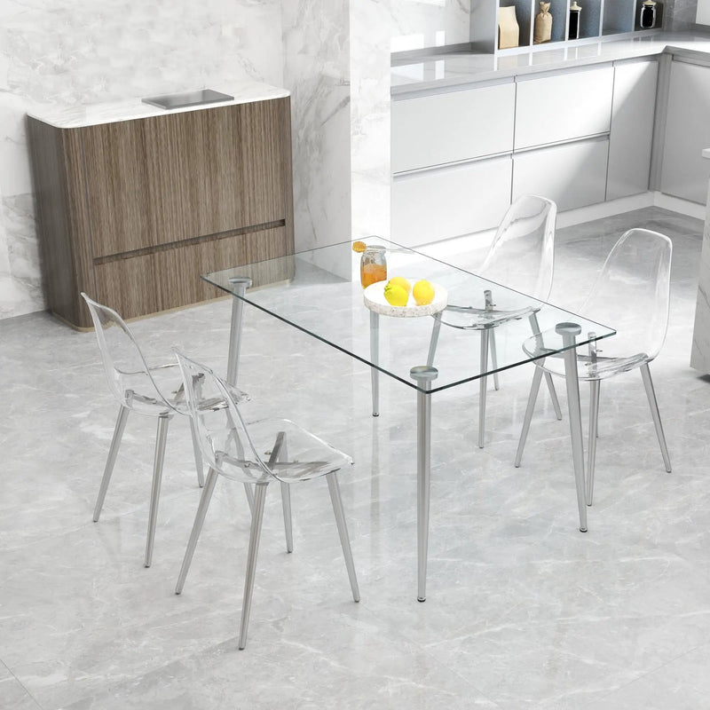 Modern Minimalist Transparent Dining Chair - 6-Piece Set by HouseOfZazla