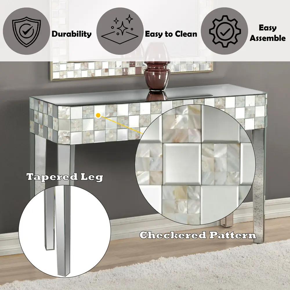 Nasa - Console Table - Mirrored & Mother of Pearl by Unique Piece Furniture