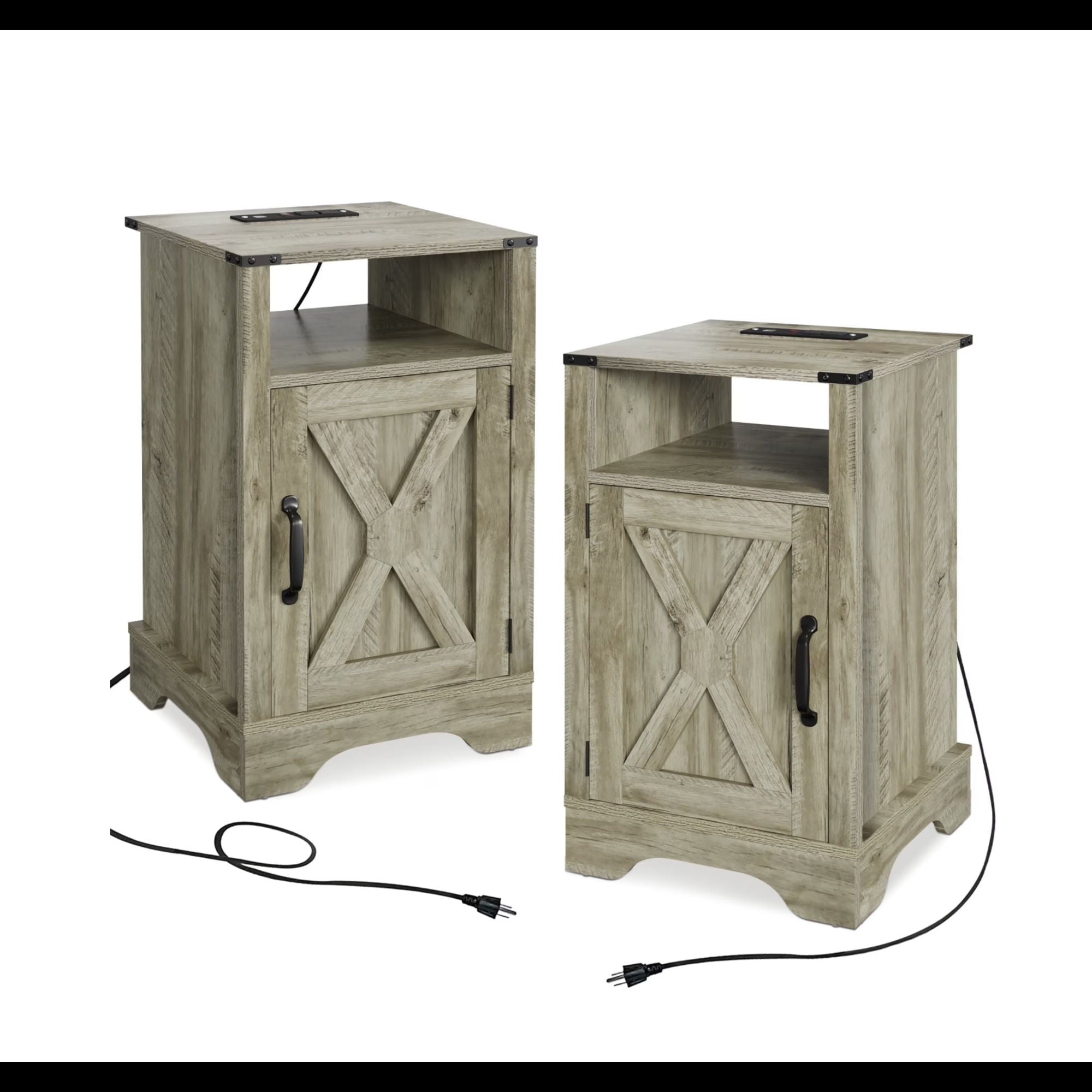 Farmhouse Nightstand, Charging Station & Storage by HouseOfZazla
