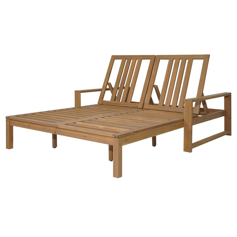 TREXM Outdoor Double Lounge Chair with 5-Position Adjustable Backrest by HouseOfZazla
