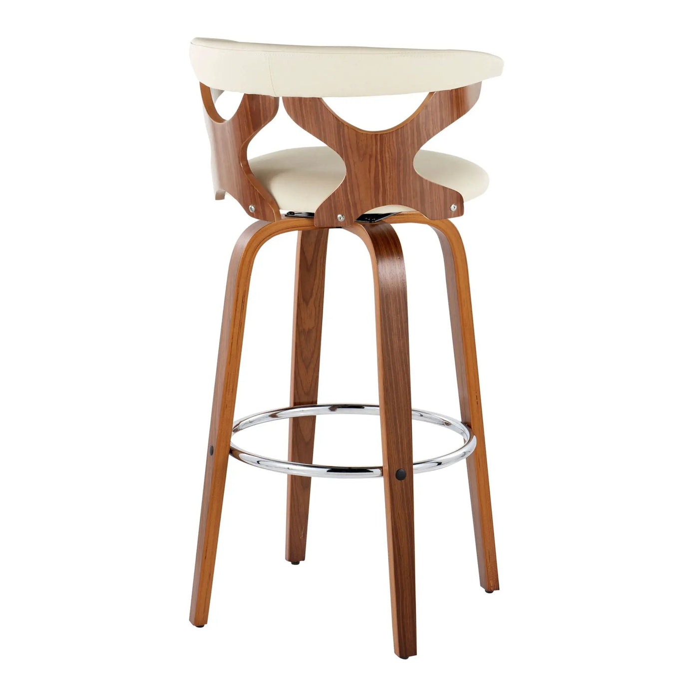 Gardenia - Mid Century Modern Fixed Height Barstool With Swivel With Round Footrest (Set of 2) by HouseOfZazla