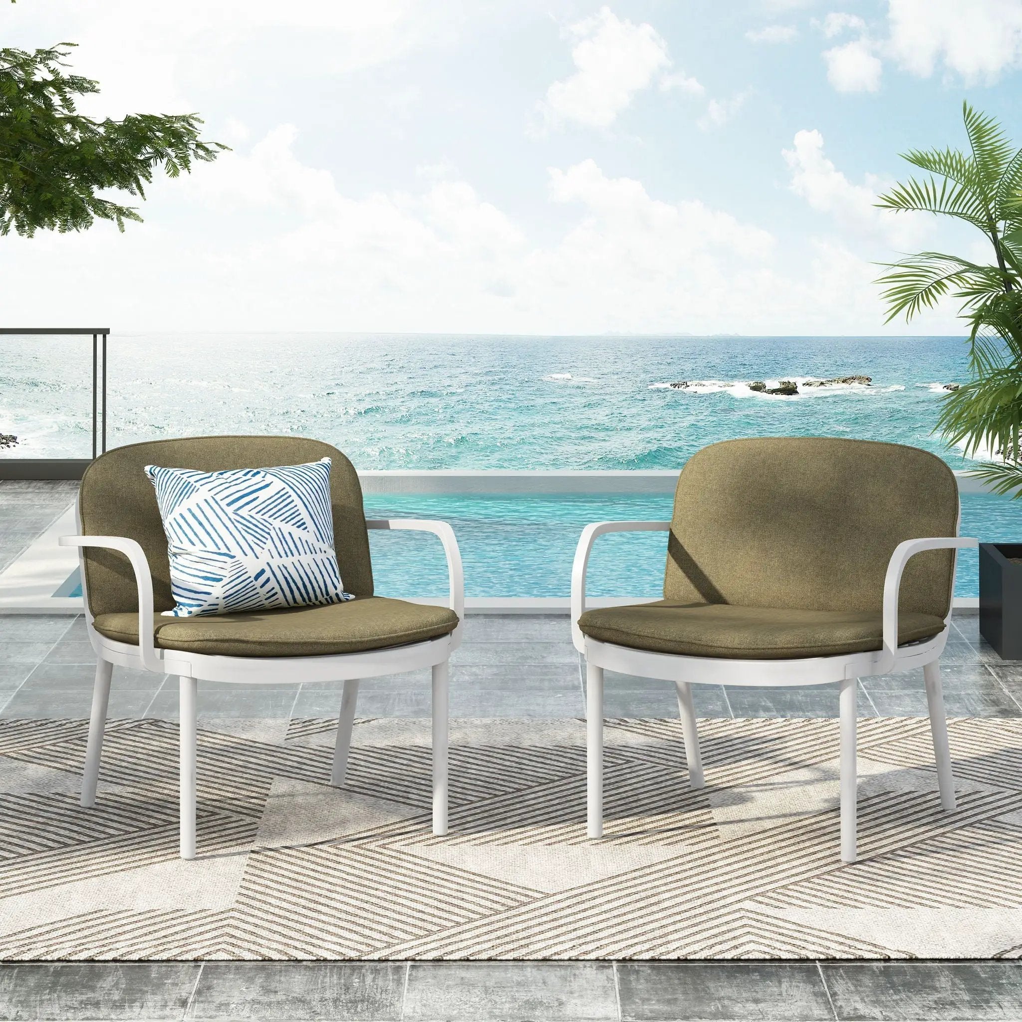 Luna Outdoor Club Chair Set of 2 by HouseOfZazla