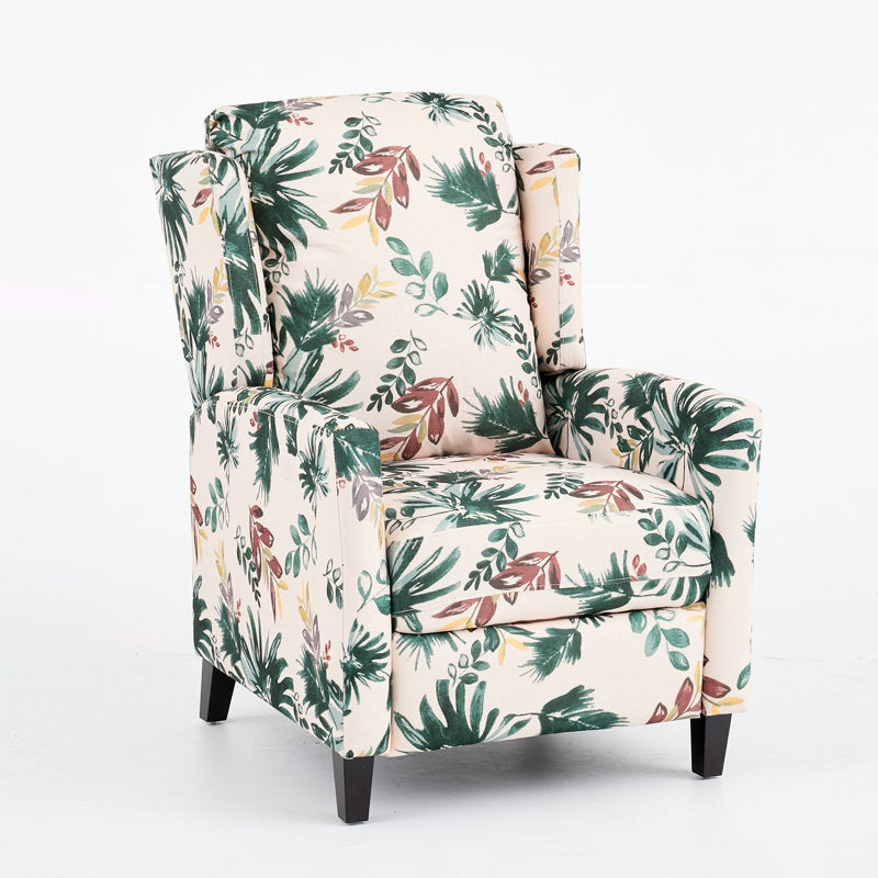 Floral Print Recliner Chair with Padded Arms - Multicolor, photo 7 of 9