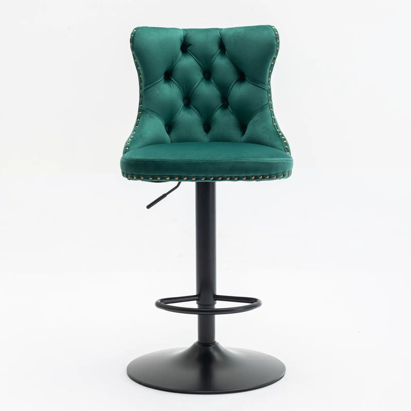 Swivel Barstools Adjusatble Seat Height, Modern Upholstered Bar Stools With Backs Comfortable Tufted For Home Pub And Kitchen Island (Set of 2) by Unique Piece Furniture