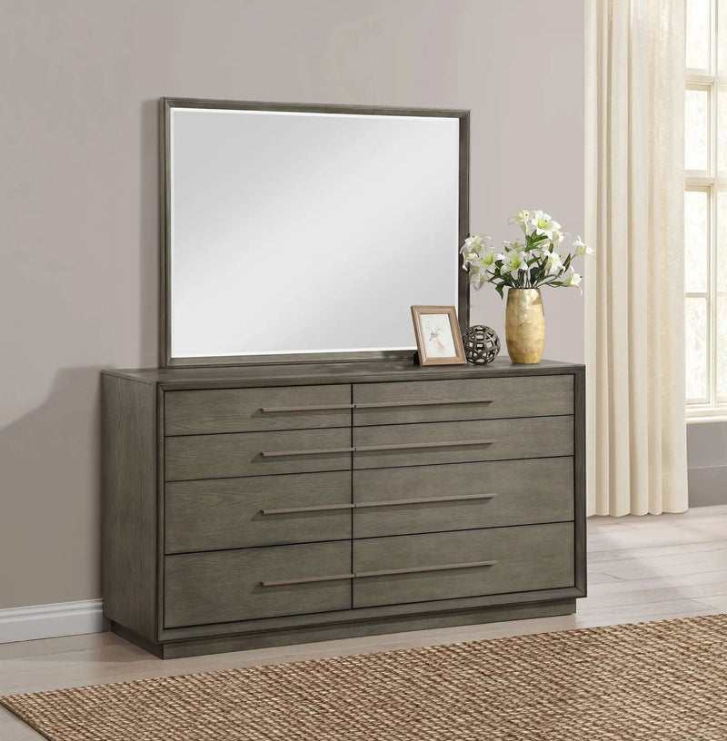 Durango 8-drawer Dresser and Mirror Taupe Oak by Unique Piece Furniture