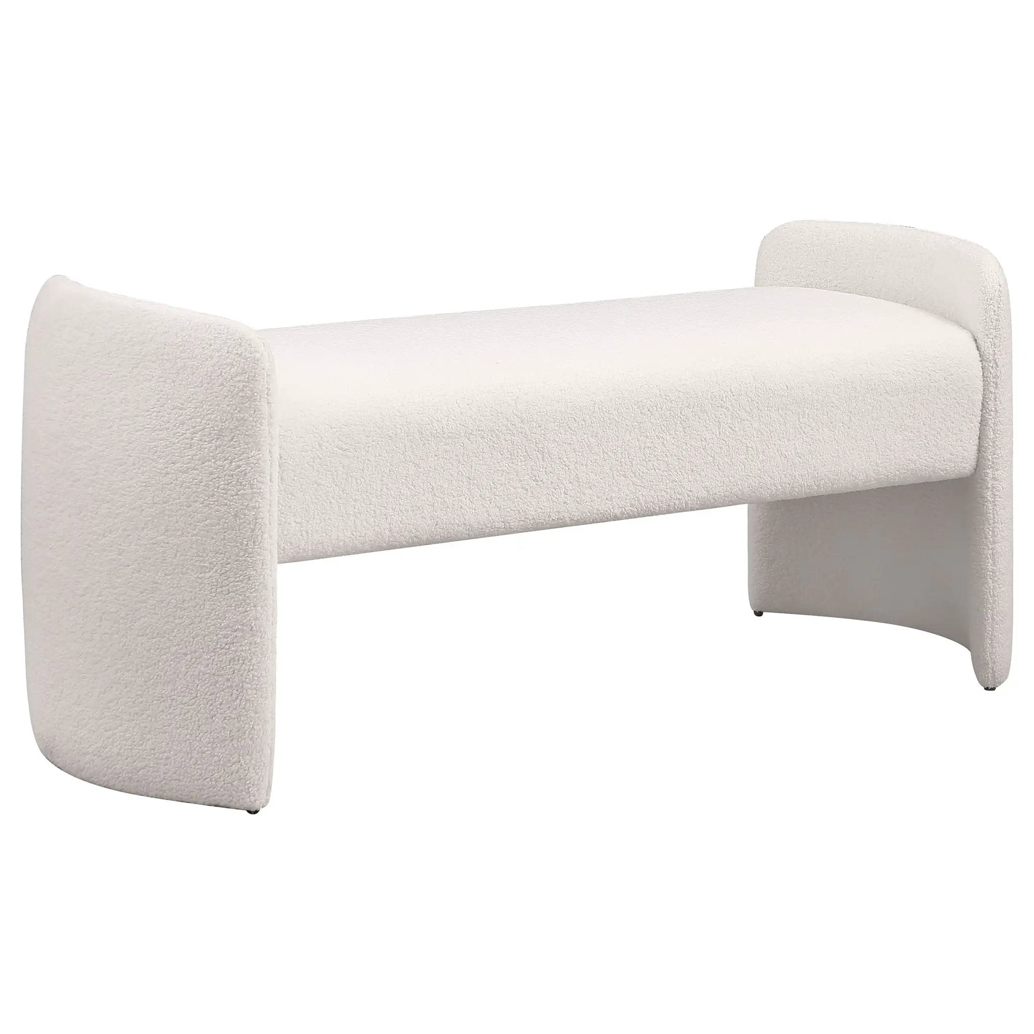 Joshua - Upholstered Accent Bench - Ivory by HouseOfZazla