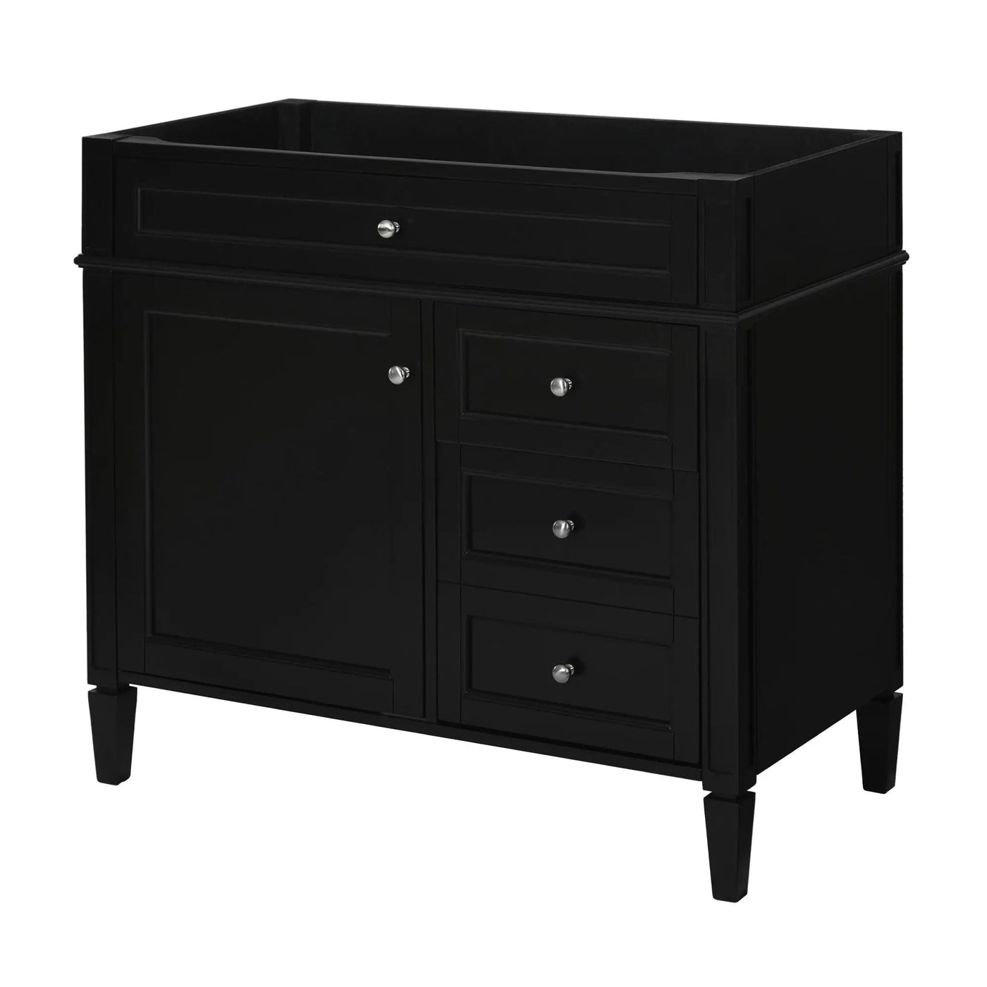 Bathroom Vanity With 2 Drawers And Tip-Out Drawer, Storage Cabinet by HouseOfZazla