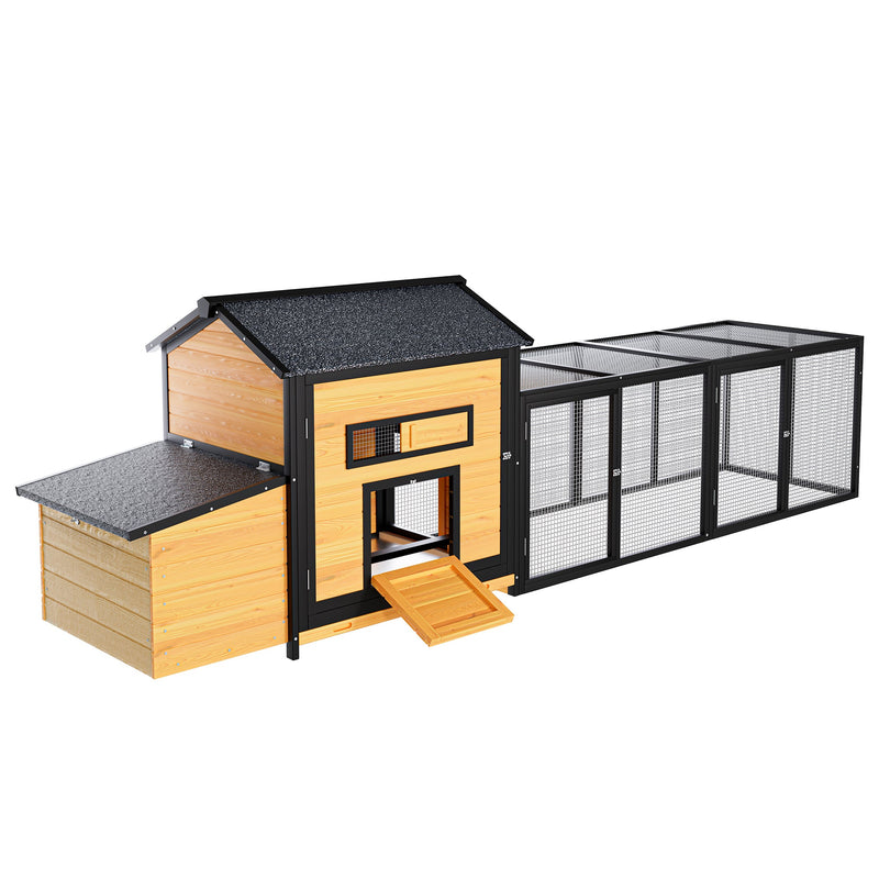 114" Wooden Chicken Coop with Outdoor Run by HouseOfZazla