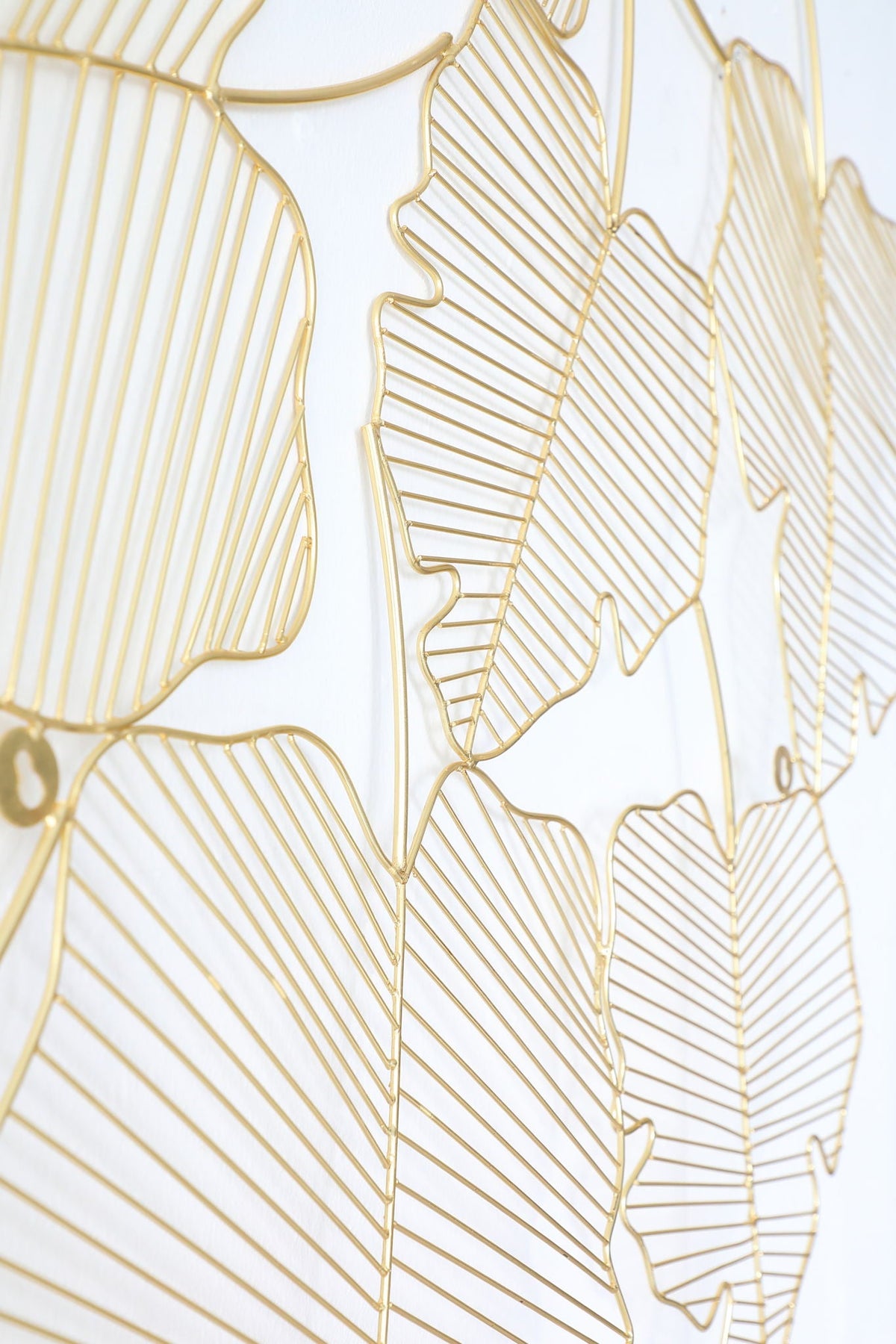 Gold Metal Wall Art with Maple Leaf Design - Gold, photo 5 of 7