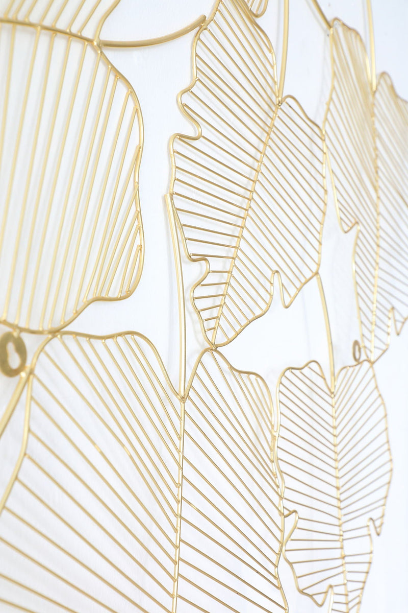 Gold Metal Wall Art with Maple Leaf Design - Gold, photo 5 of 7