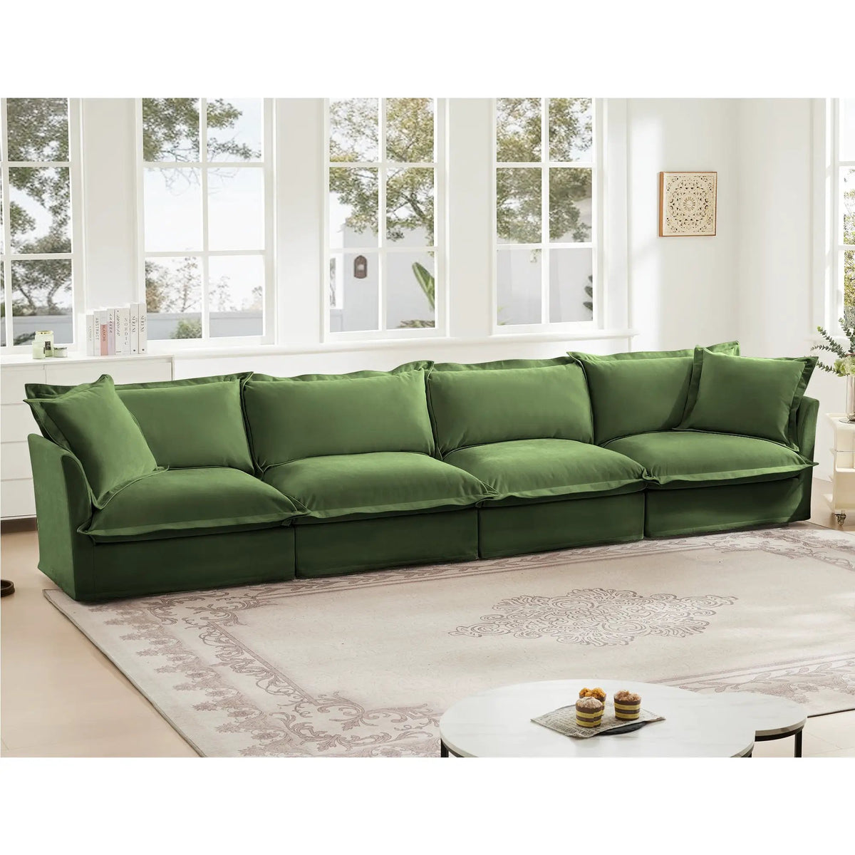 Slipcovered Long Sofa - 4 Seater by HouseOfZazla