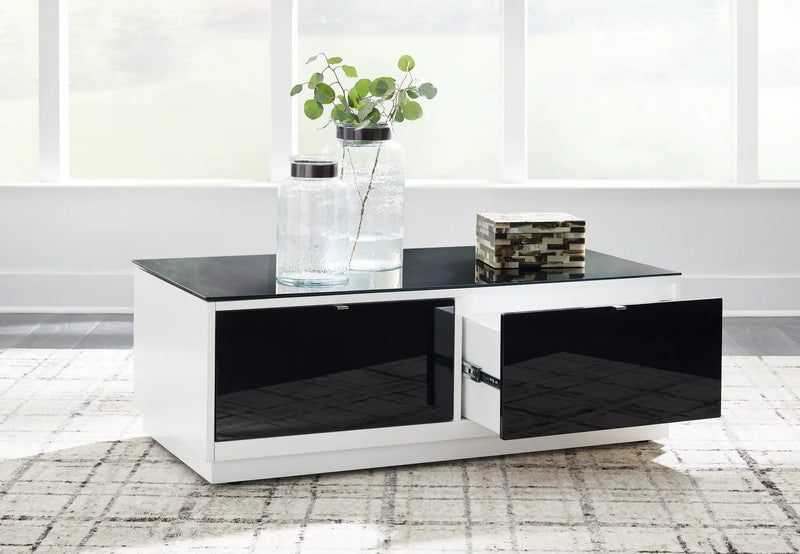 Gardoni - Rectangular Cocktail Table - White / Black by Unique Piece Furniture