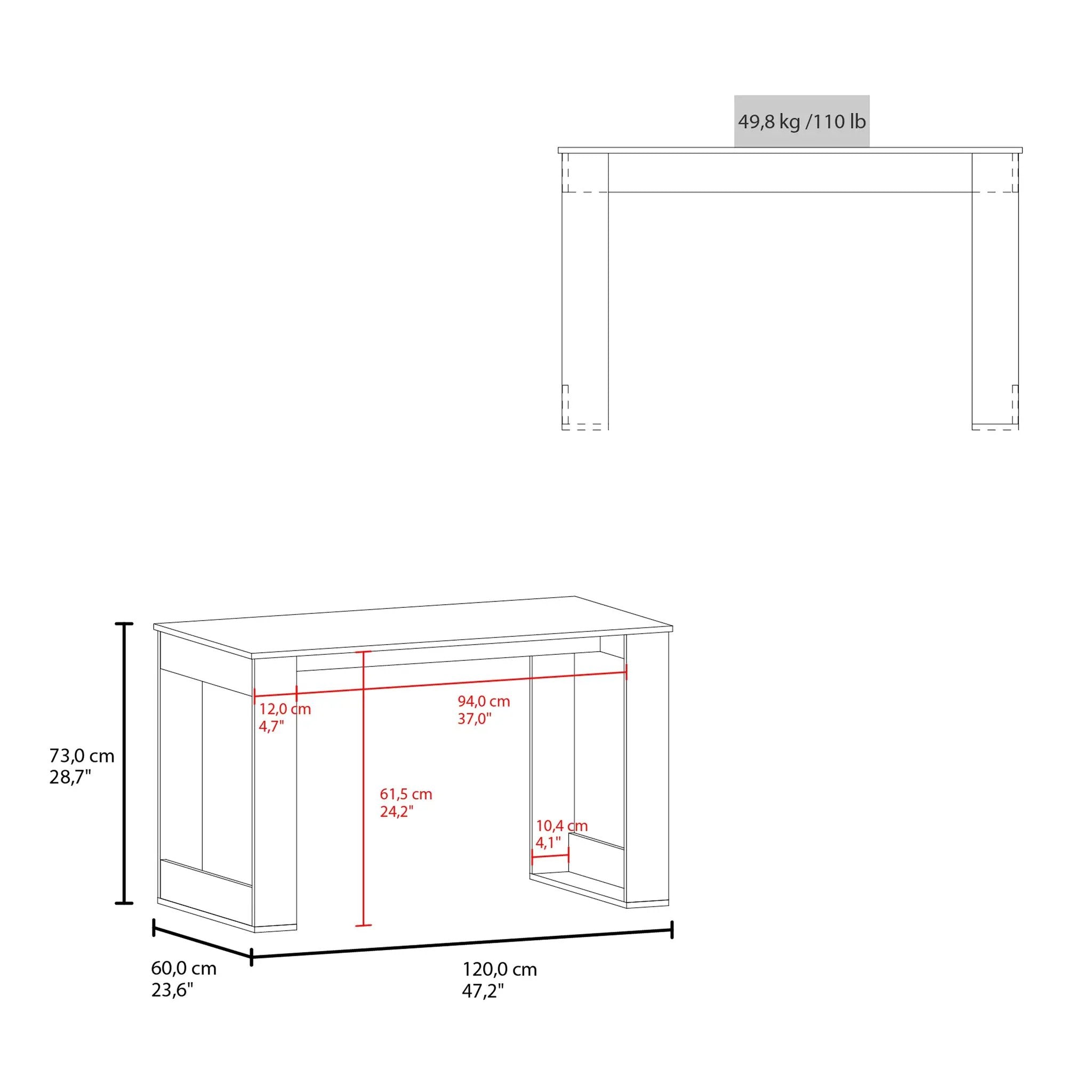 Aurora Writing Computer Desk with Ample Work Surface, Wengue by HouseOfZazla