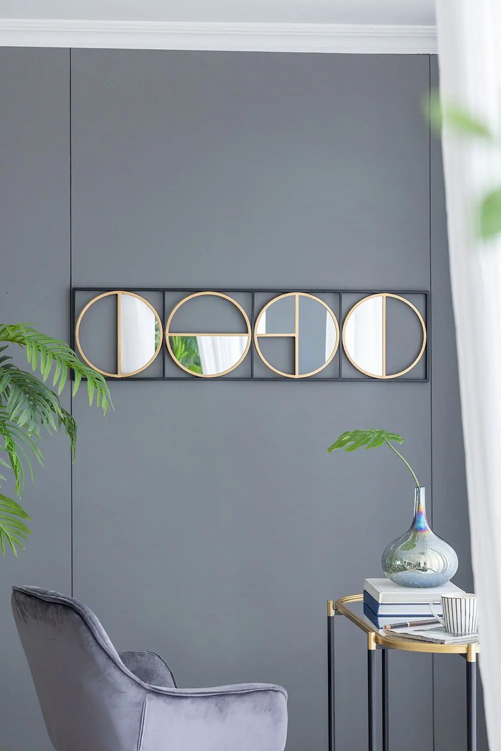 Eclectic Styling Metal Beaded Wall Mirror With Contemporary Design For Bedroom, Liveroom & Entryway by HouseOfZazla